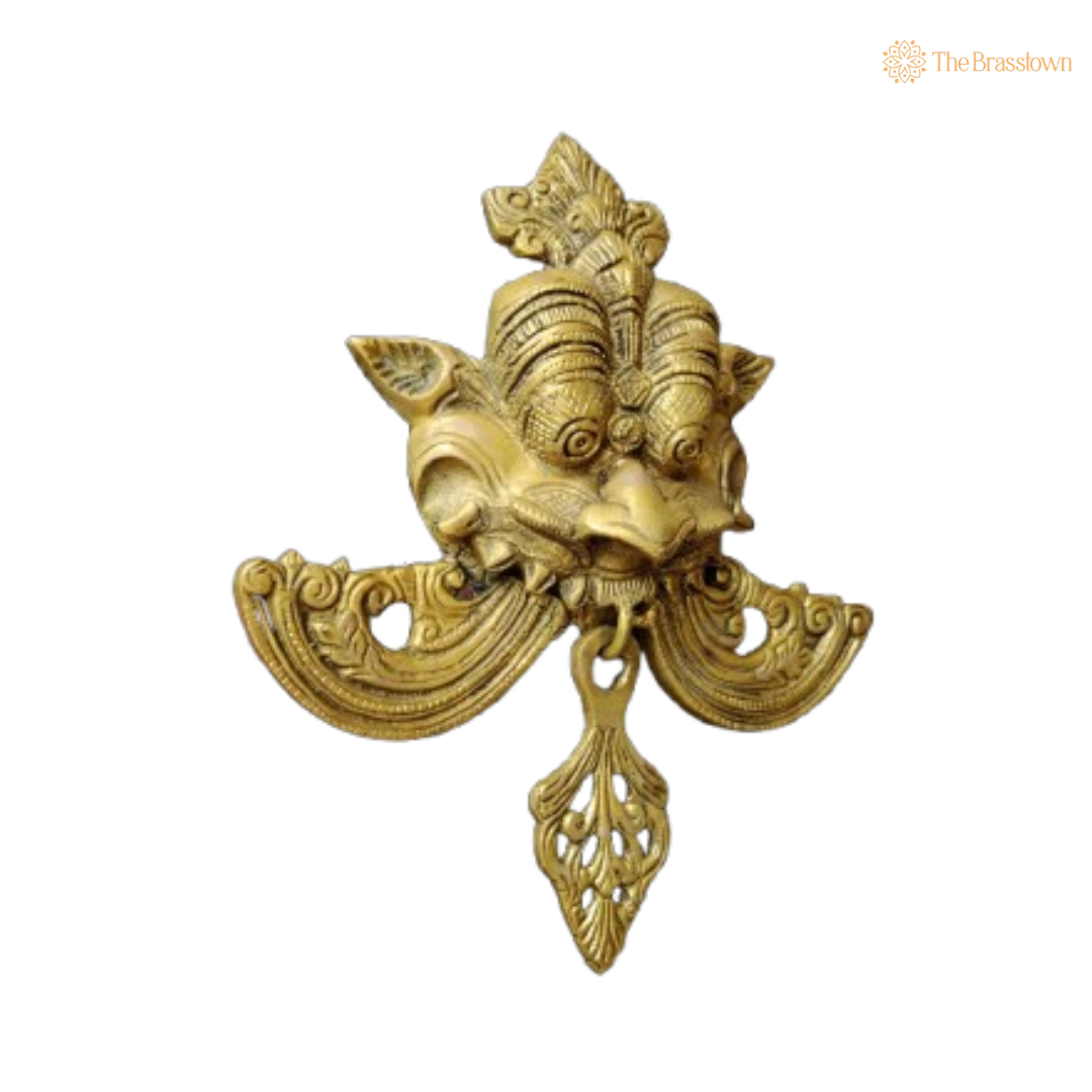 Brass Yali Wall Hanging – A Guardian of Strength and Tradition 7.5 Inch