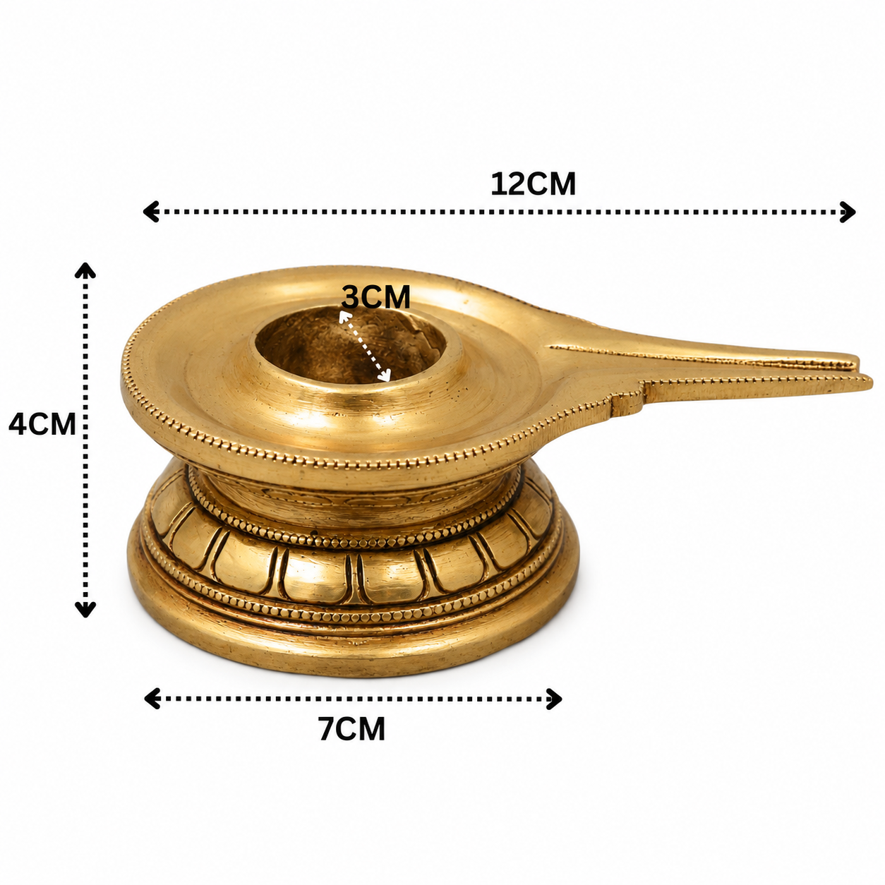 Brass Saligrama Stand Peetham – Shaligram Shila Peedam for Vishnu Narayana Pooja, Mandir & Vaishnava Worship 1.5 Inch