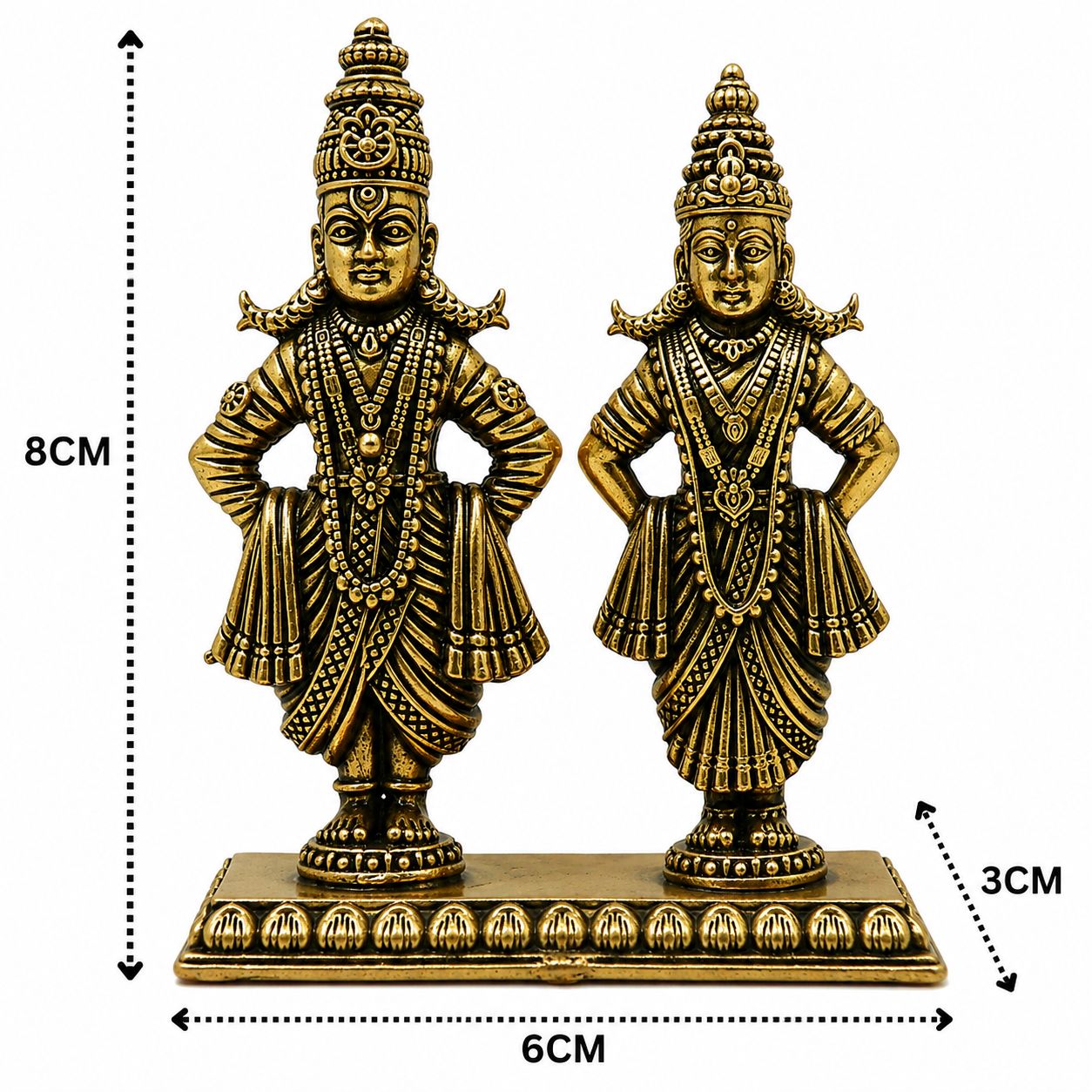 Brass Vittal Rukmini Idol – Handcrafted Panduranga - Handcrafted Pooja Decor by The Brasstown - Lifestyle Setup