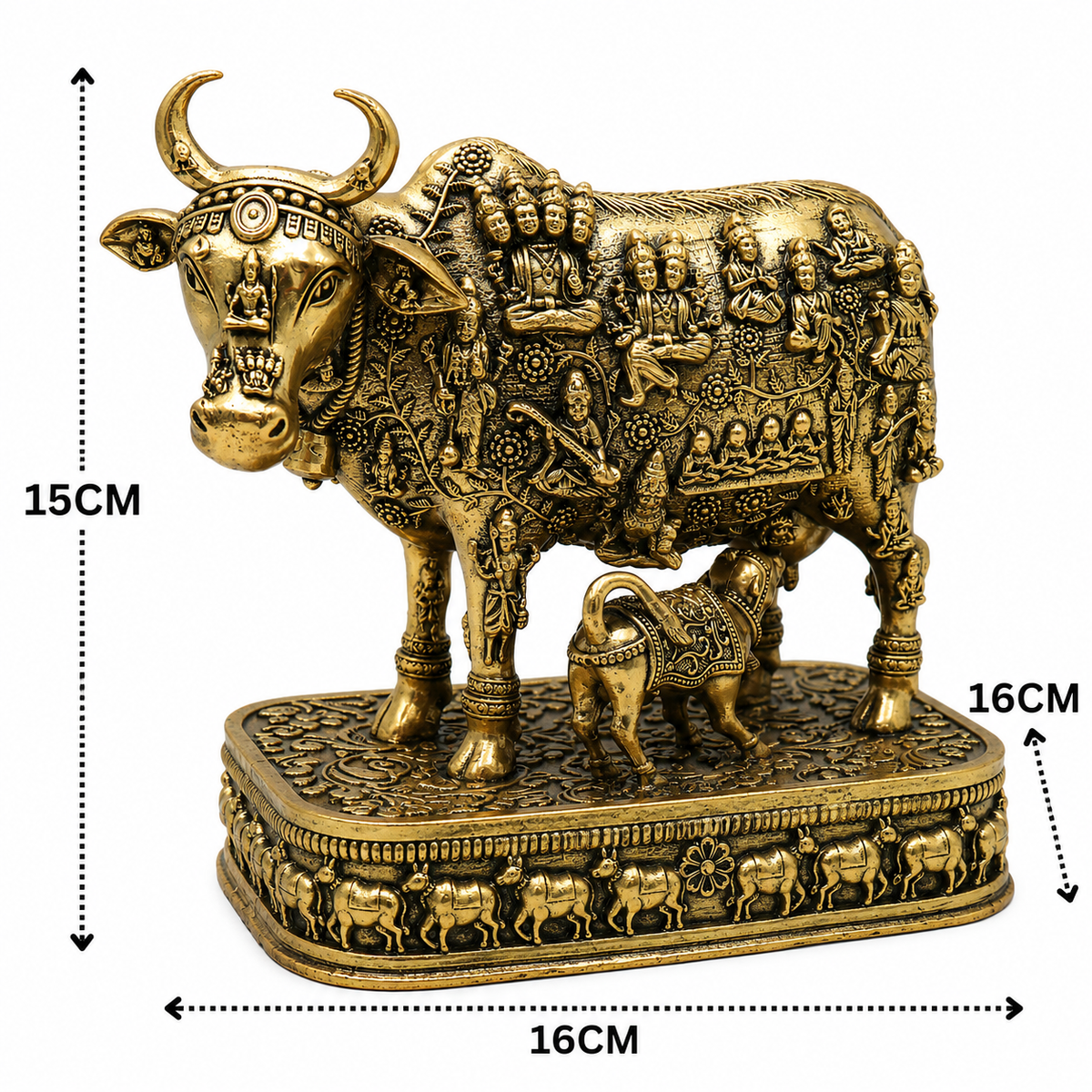 Brass Kamdhenu Gomata Surabhi Idol – Sacred - Handcrafted Pooja Decor by The Brasstown - Lifestyle Setup