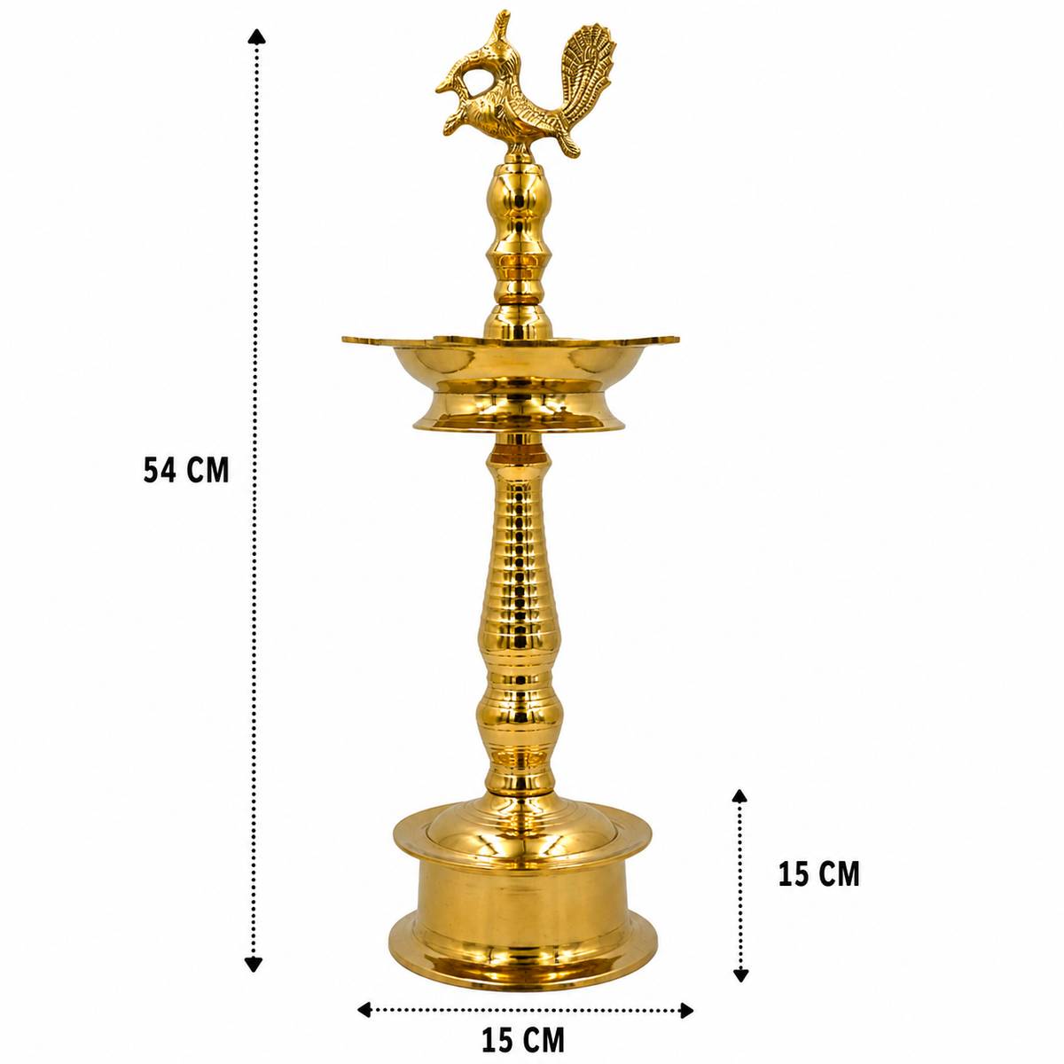 Handcrafted Brass Kuthu Vilakku – Traditional Diya Lamp for Pooja, Temple & Home Décor 21.5 Inch