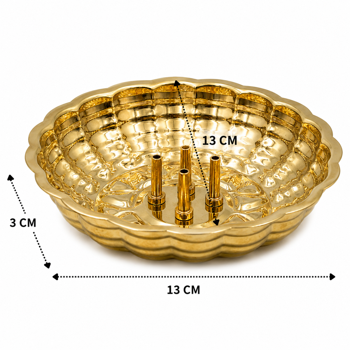 Handcrafted Brass Agarbatti Holder Plate – Peetal Incense Stick & Dhoopbatti Stand for Pooja Room, Temple & Home Décor 1 Inch