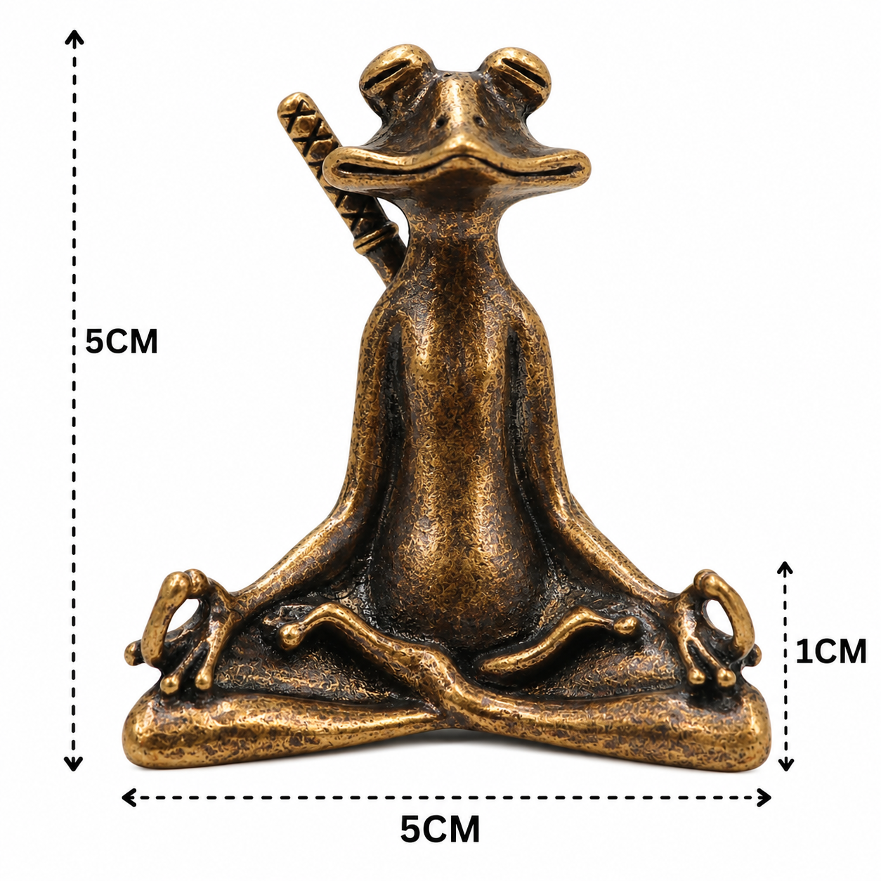 Brass Yoga Zen Frog Sculpture – Handcrafted - Handcrafted Pooja Decor by The Brasstown - Lifestyle Setup