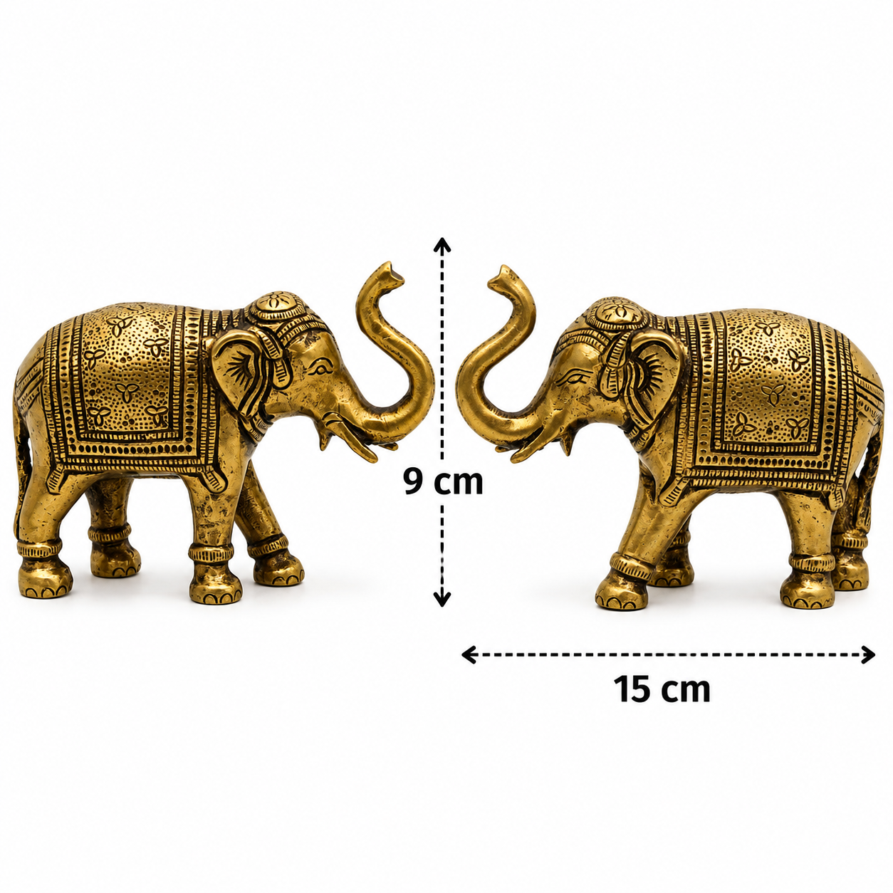 Brass Elephant Idol – Gaja Murti, Hasti - Handcrafted Pooja Decor by The Brasstown - Lifestyle Setup