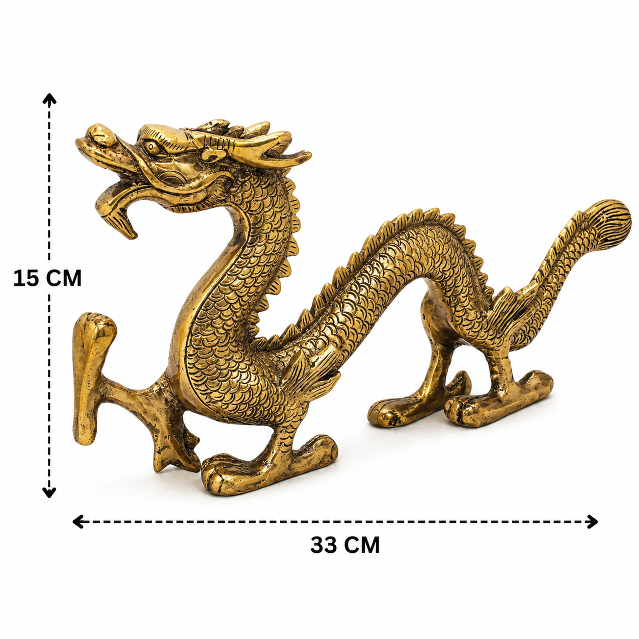 Brass Exquisite Dragon Naga Decorative Statue - Handcrafted Pooja Decor by The Brasstown - Lifestyle Setup