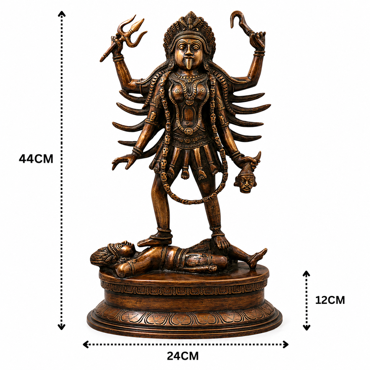Brass Mahakali Idol Murti – Handcrafted Traditional - Handcrafted Pooja Decor by The Brasstown - Lifestyle Setup