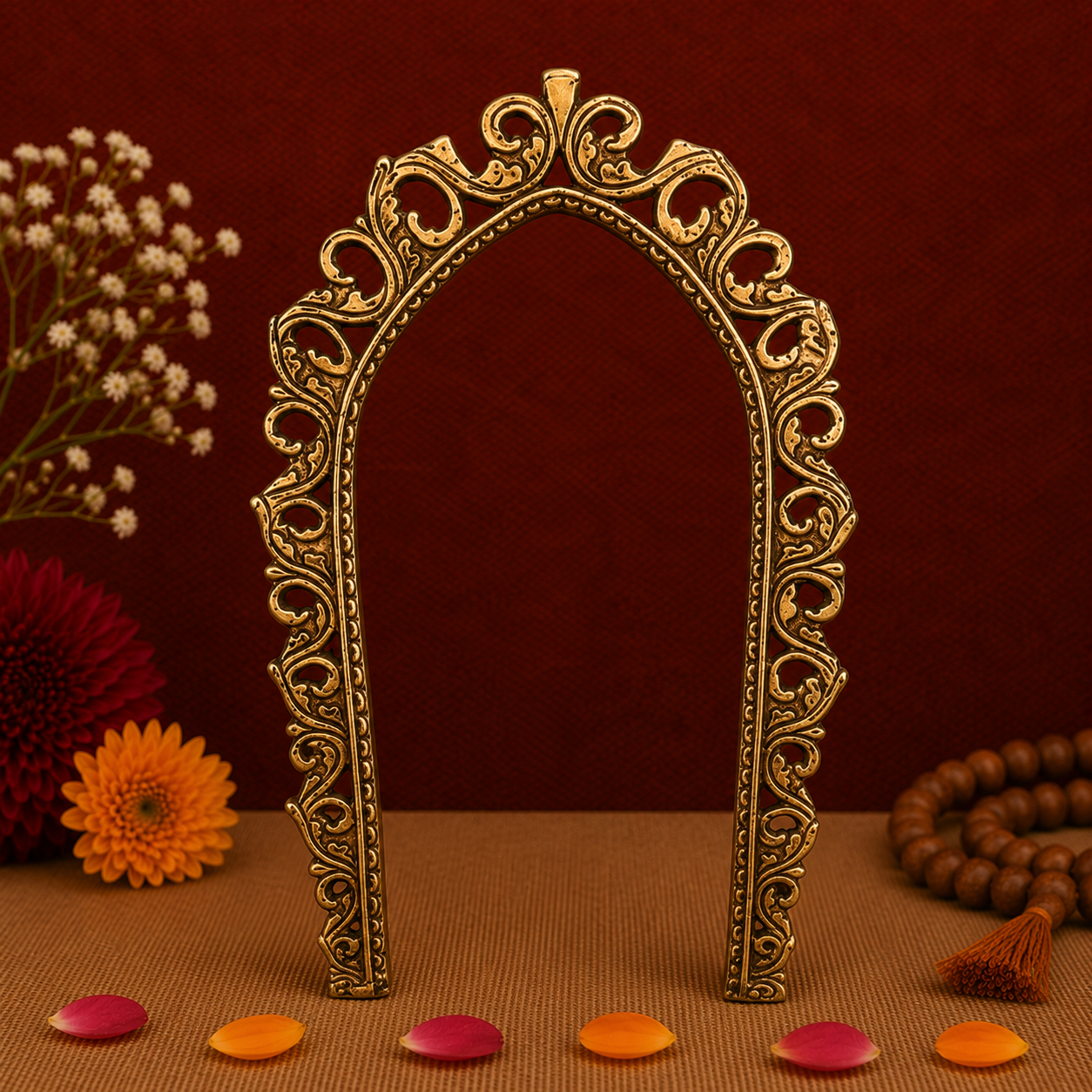 Elegant Antique Brass Arch Frame 14 Inch