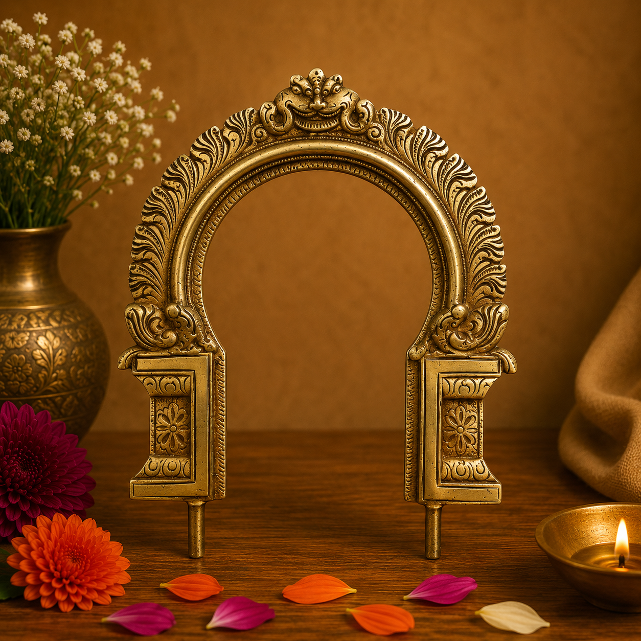 Traditional Brass Floral Arch Frame 9 Inch
