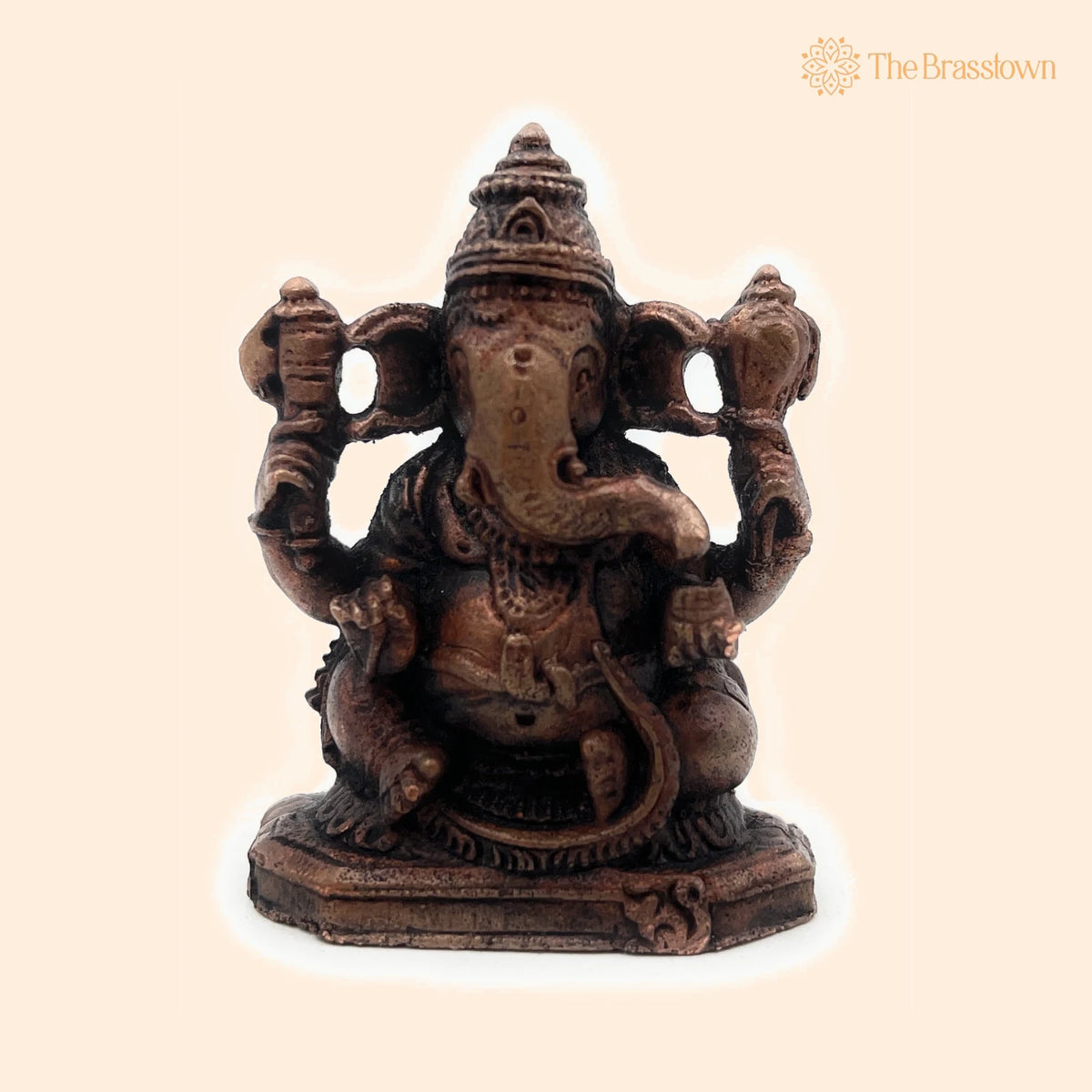 Handcrafted Copper Ganesha Idol – Lord Ganapati Vinayaka Murti for Home Temple, Pooja, Vastu & Spiritual Décor 2.5 Inch 1