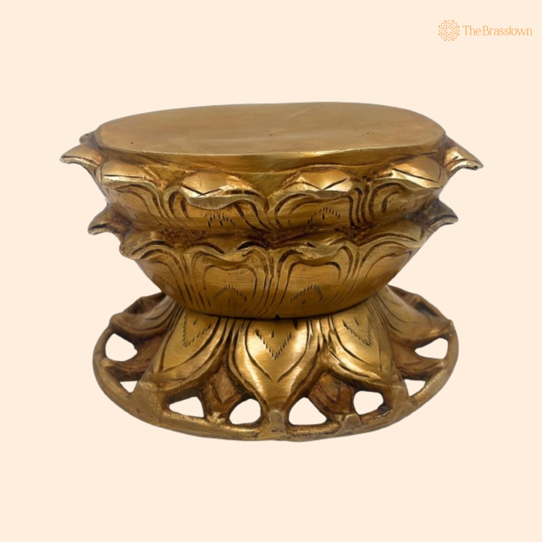 Decorative Brass Lotus Pedestal 3.5 Inch