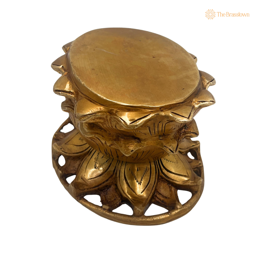 Decorative Brass Lotus Pedestal 3.5 Inch