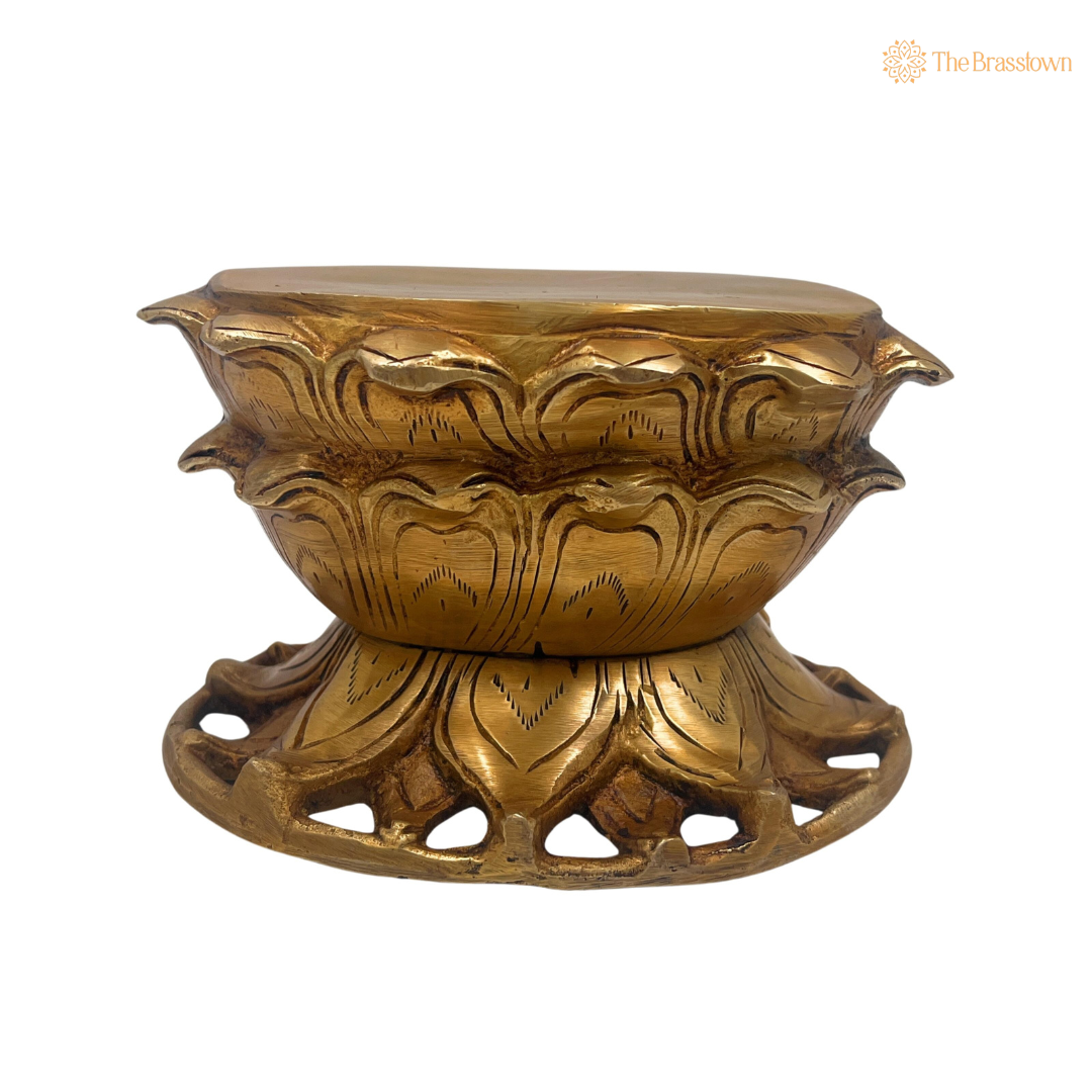 Decorative Brass Lotus Pedestal 3.5 Inch