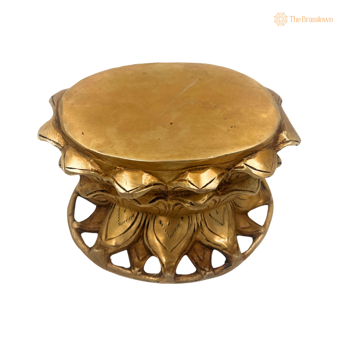 Decorative Brass Lotus Pedestal 3.5 Inch