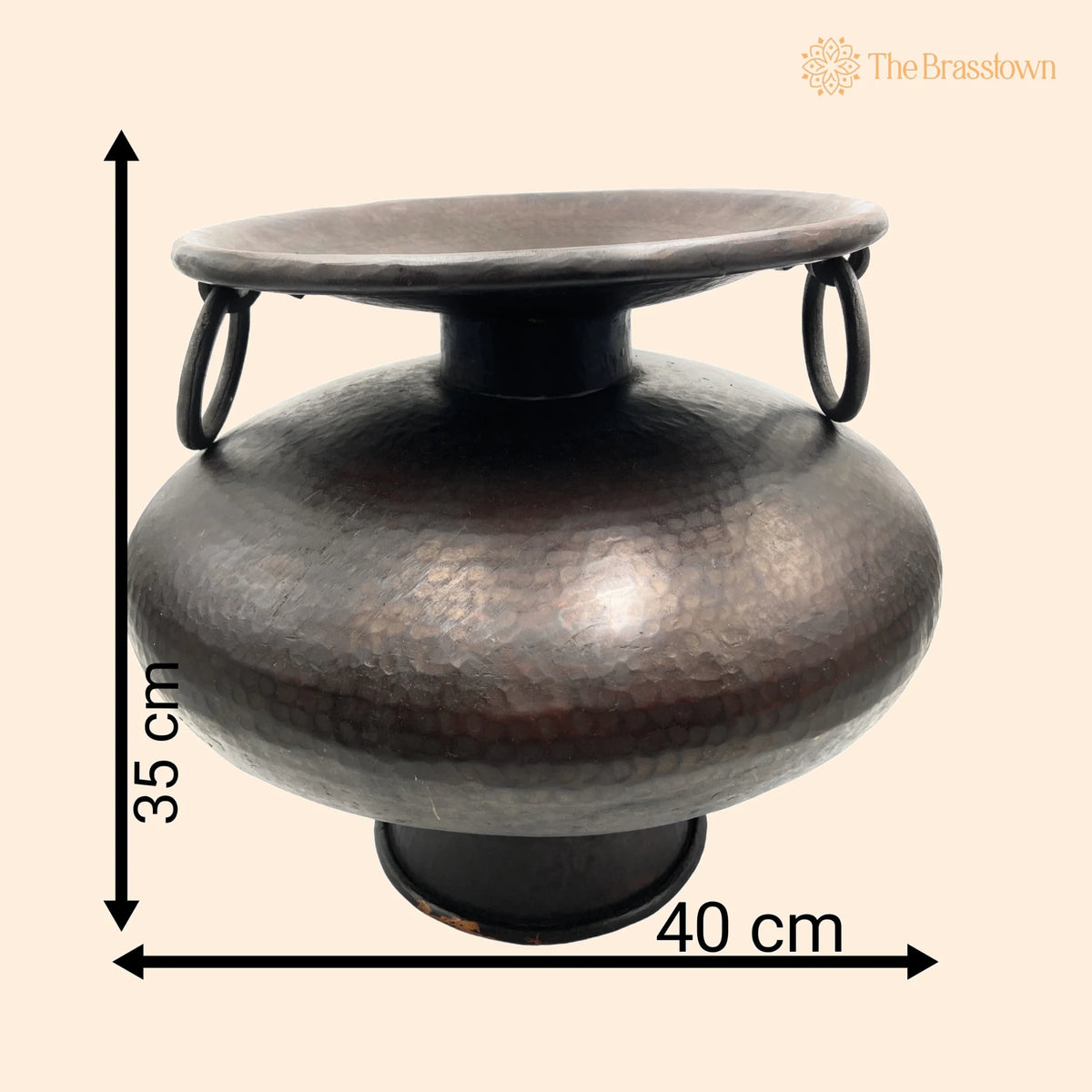 Brass Antique Big Planter Bowls – Handcrafted Décor Bowl, Pittal Ka Katora, Decorative 14 Inch 1
