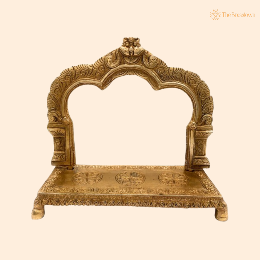 Elegant Brass Arch Frame with 8 Inch front view – pure brass handcrafted India