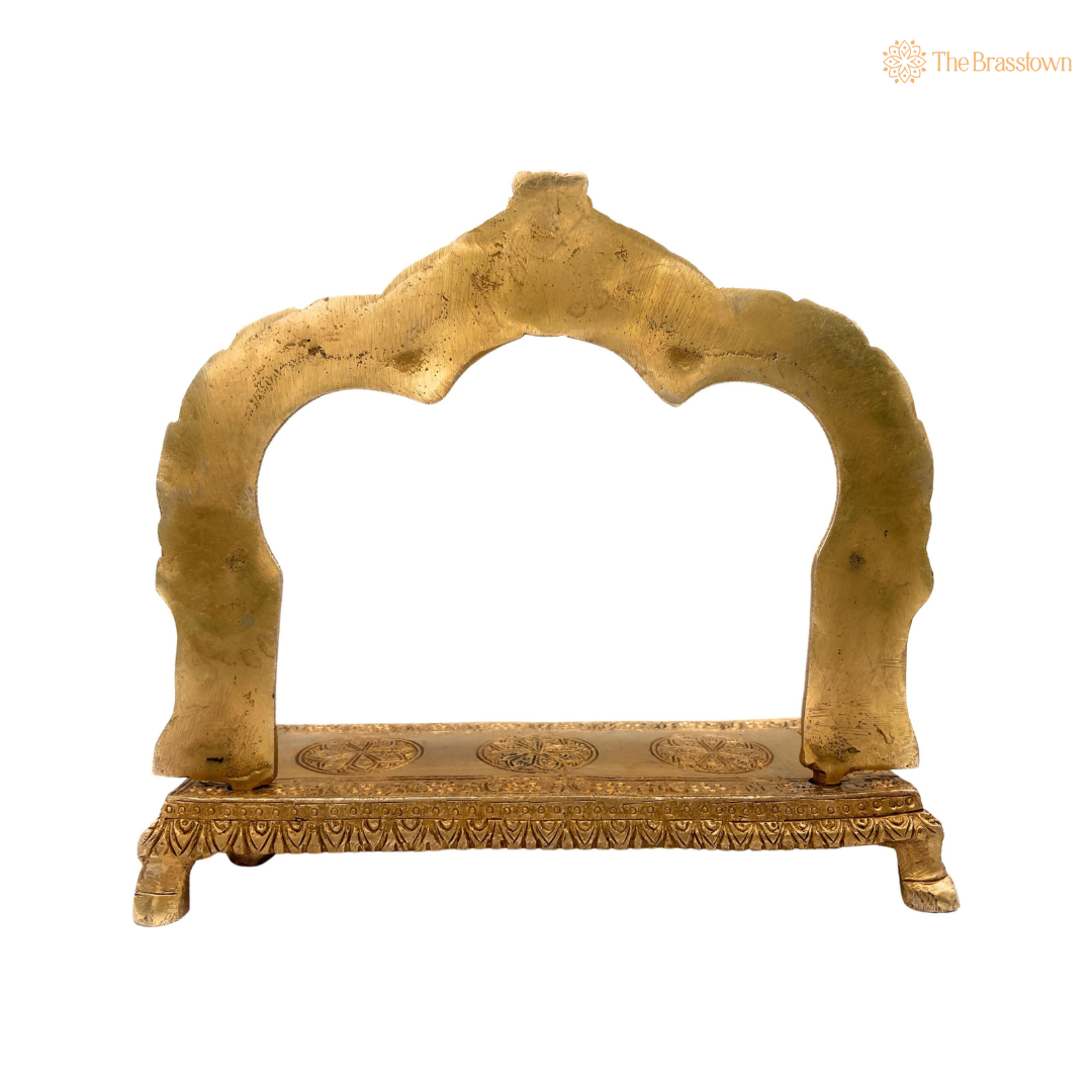 Elegant Brass Arch Frame with 8 Inch – home mandir puja decor India