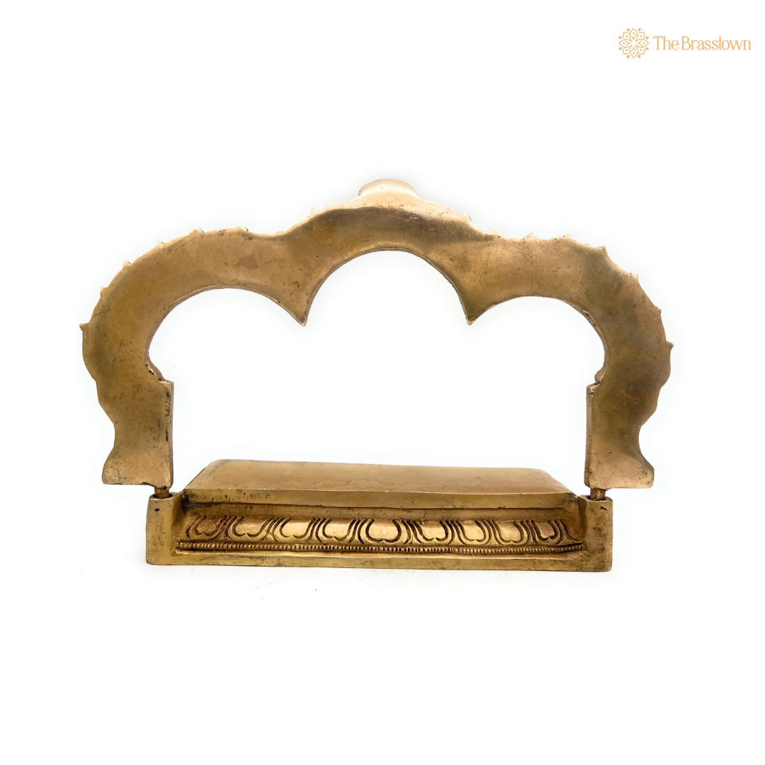 Elegant Brass Double-Arch Pooja Stand 7 Inch