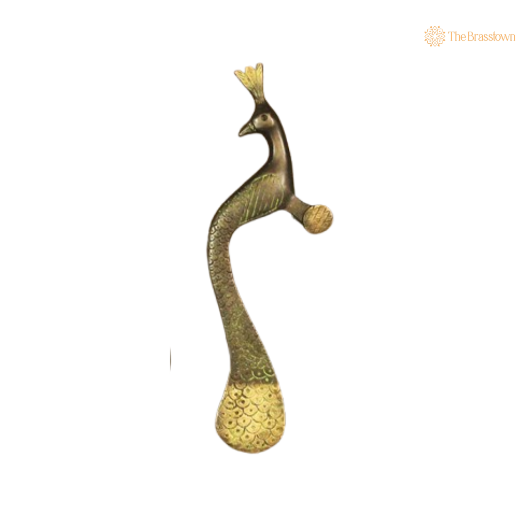 Elegant Brass Peacock Door Handles – Timeless Grace for Your Home 10 Inch