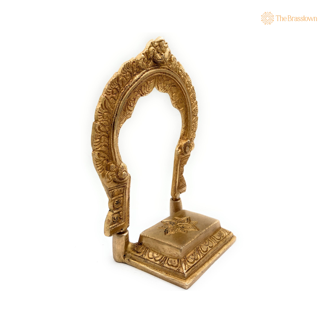 Elegant Brass Temple Arch for Idols 7 Inch