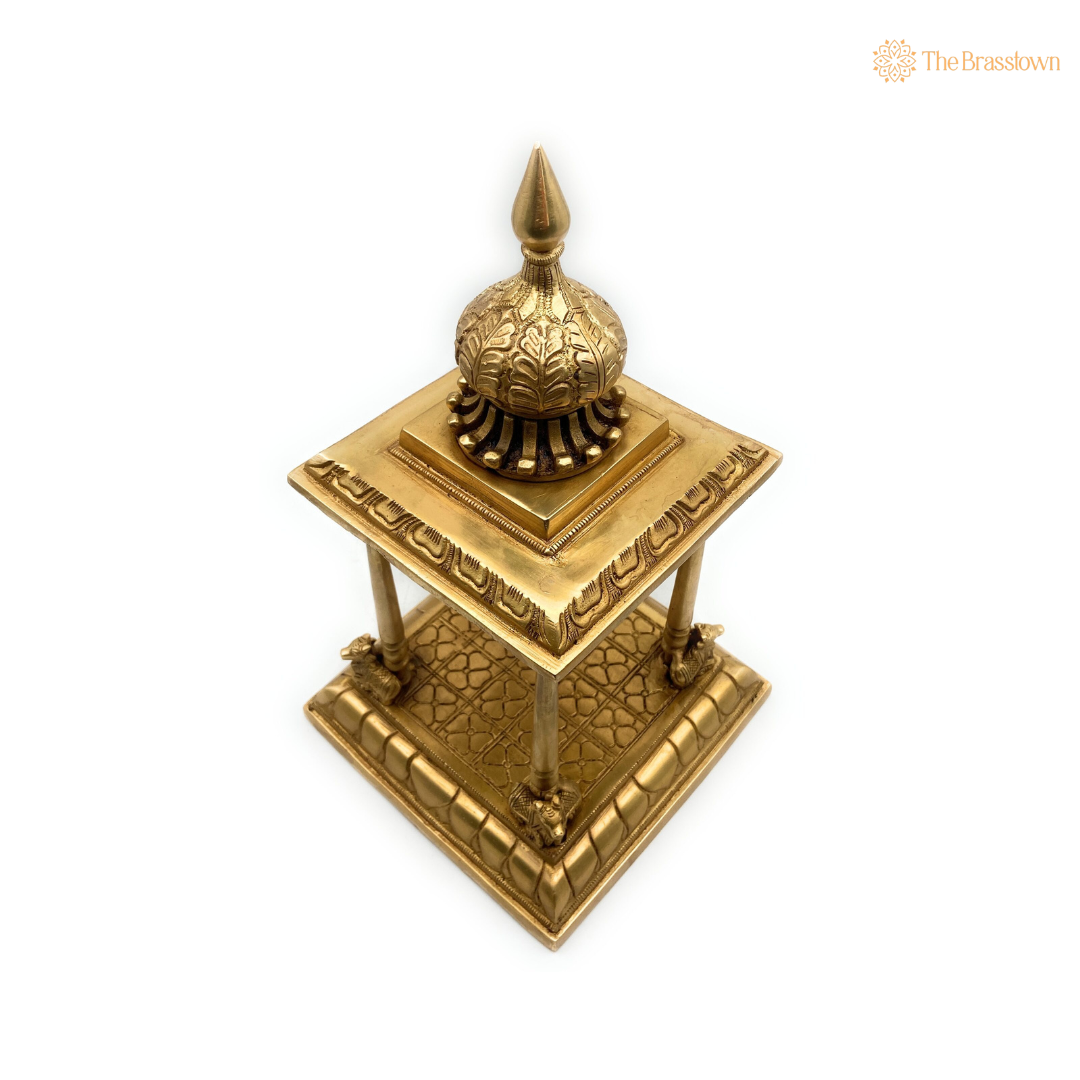 Elegant Brass Temple Stand for Deity Idols 13 Inch