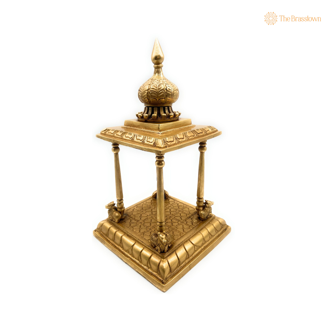Elegant Brass Temple Stand for Deity Idols 13 Inch