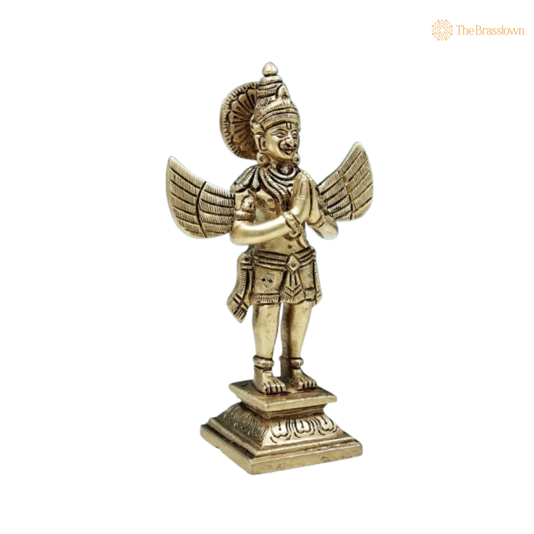 Exquisite Brass Garuda Idol – The Divine Messenger of Lord Vishnu 5.5 Inch