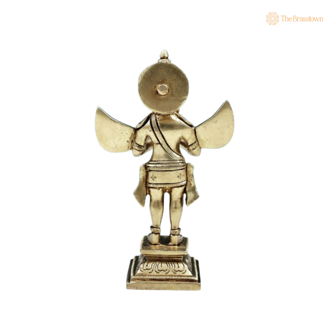 Exquisite Brass Garuda Idol – The Divine Messenger of Lord Vishnu 5.5 Inch
