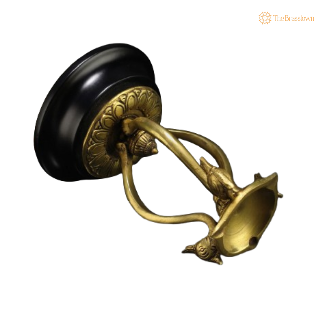 Graceful Brass Swan Diya Lamp 7 Inch
