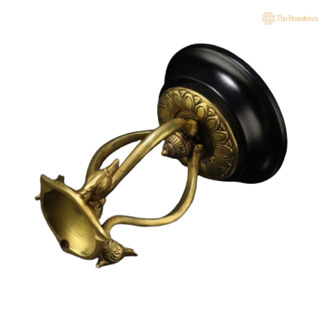 Graceful Brass Swan Diya Lamp 7 Inch