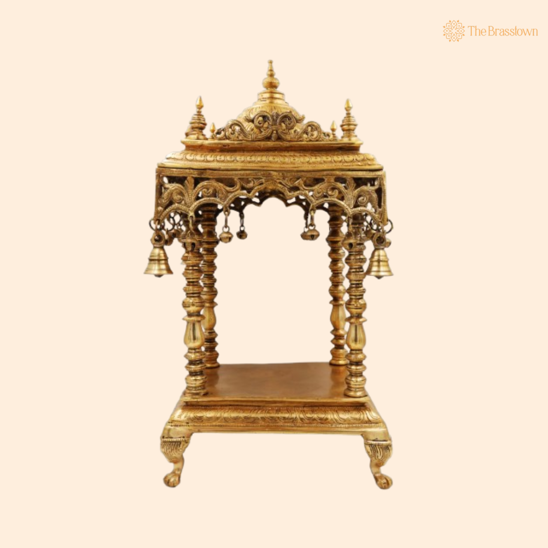 Grand Brass Temple Mandap 21 Inch