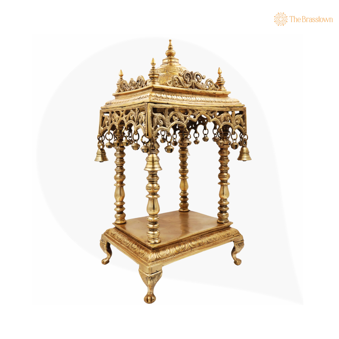 Grand Brass Temple Mandap 21 Inch