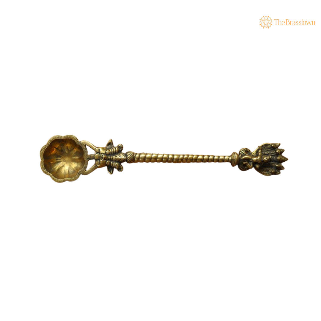 Handcrafted Brass Decorative Spoon 18 Inch