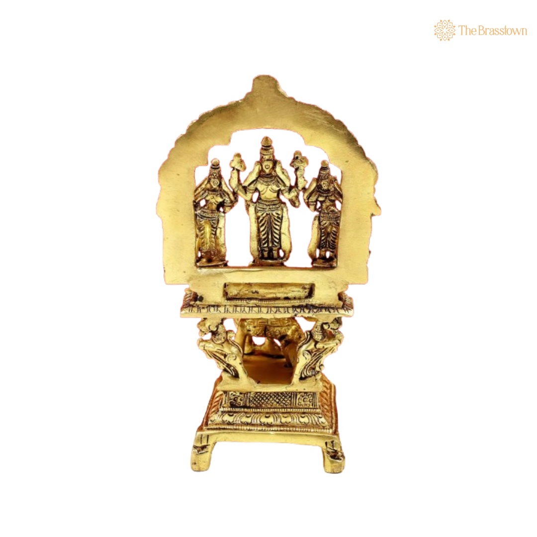 Handcrafted Brass Garuda Vishnu Parivar Idol 6 Inch