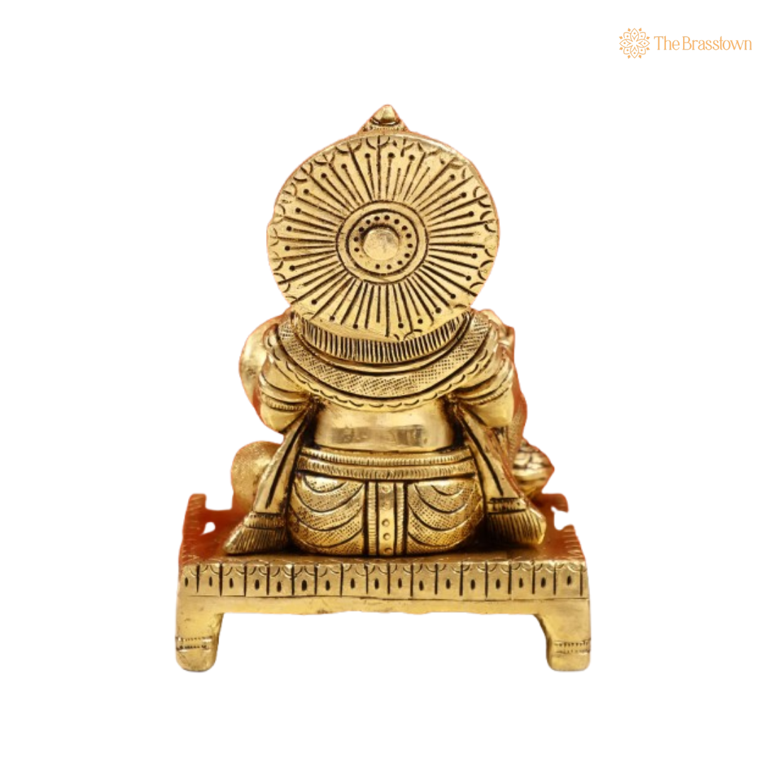Handcrafted Brass Kubera Idol – The Guardian of Wealth and Prosperity 5 Inch