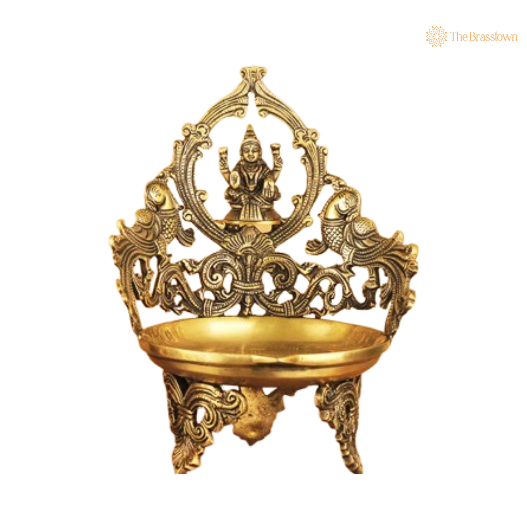 Handcrafted Brass Lakshmi and Ganesha Uruli Pair 11.5 Inch