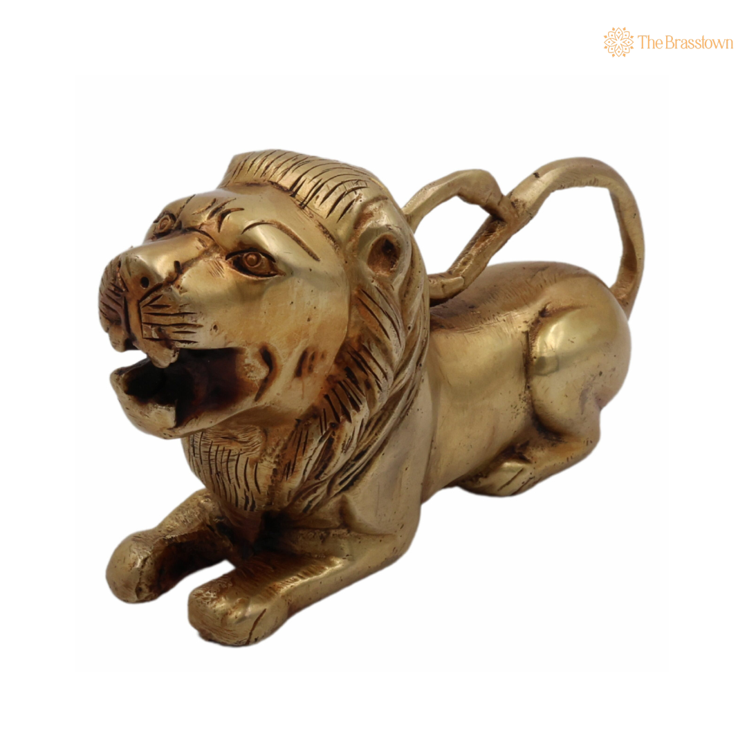 Handcrafted Brass Lion Figurine 3 Inch