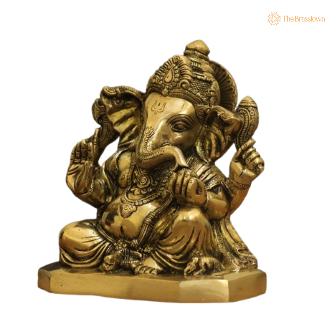 Handcrafted Brass Lord Ganesha Statue 6.25 Inch