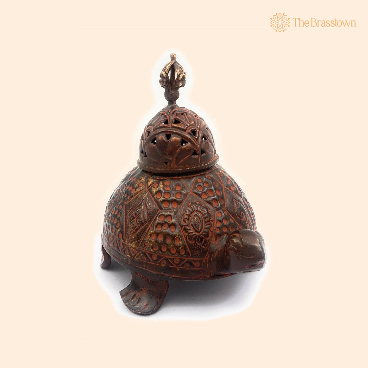 Brass Dhoop Dani Idol – Handcrafted Peetal Sambrani Burner, Pital Agarbatti Stand for Pooja, Traditional Pittal Dhoop Holder Murti 6 Inch 1