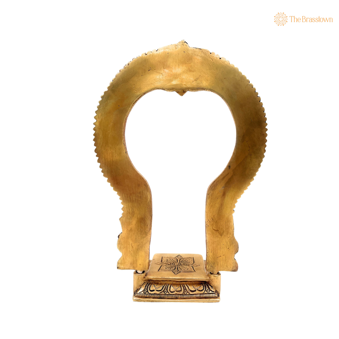 Intricate Brass Arch Frame with Decorative Base 11 Inch