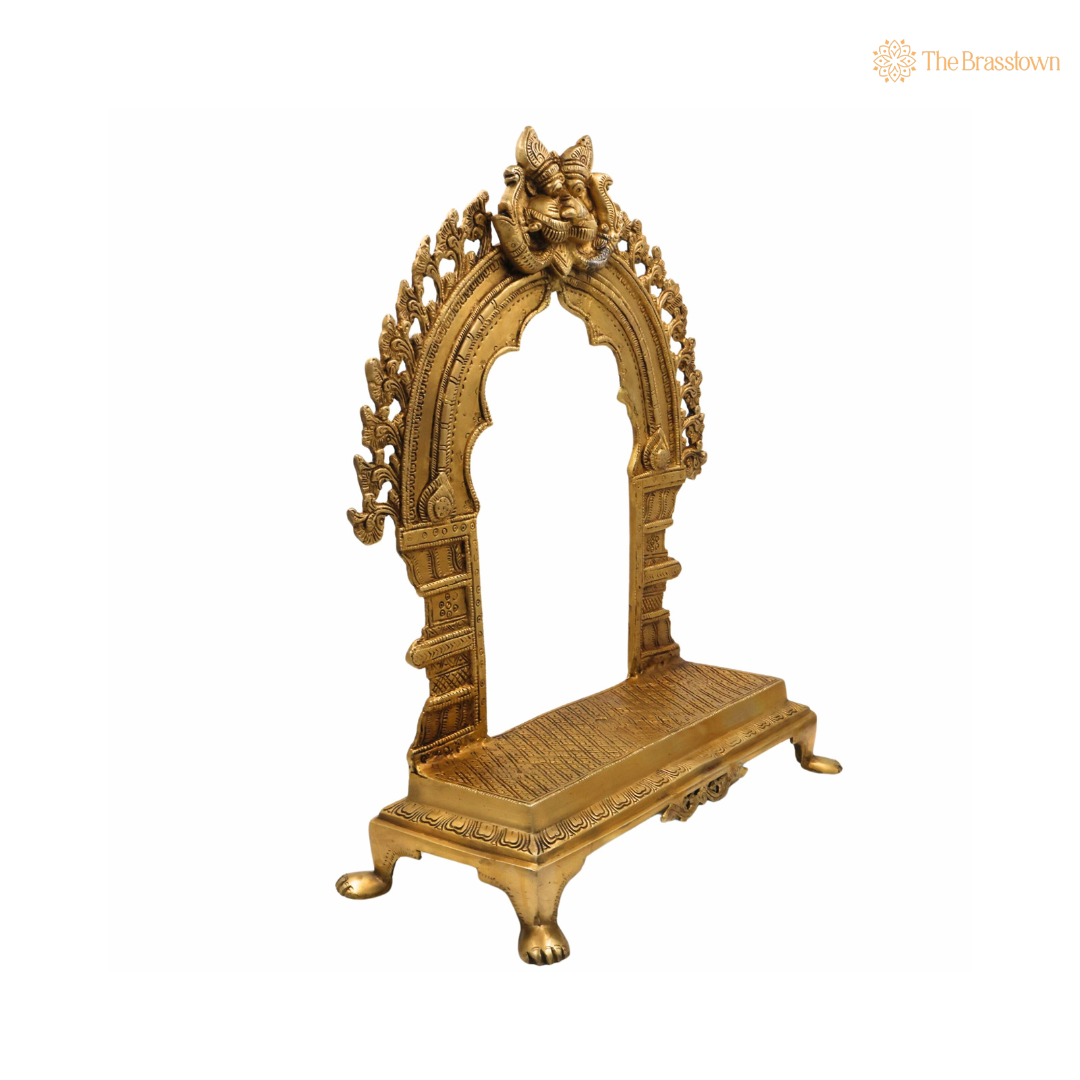 Intricately Designed Brass Arch Stand 17.5 Inch