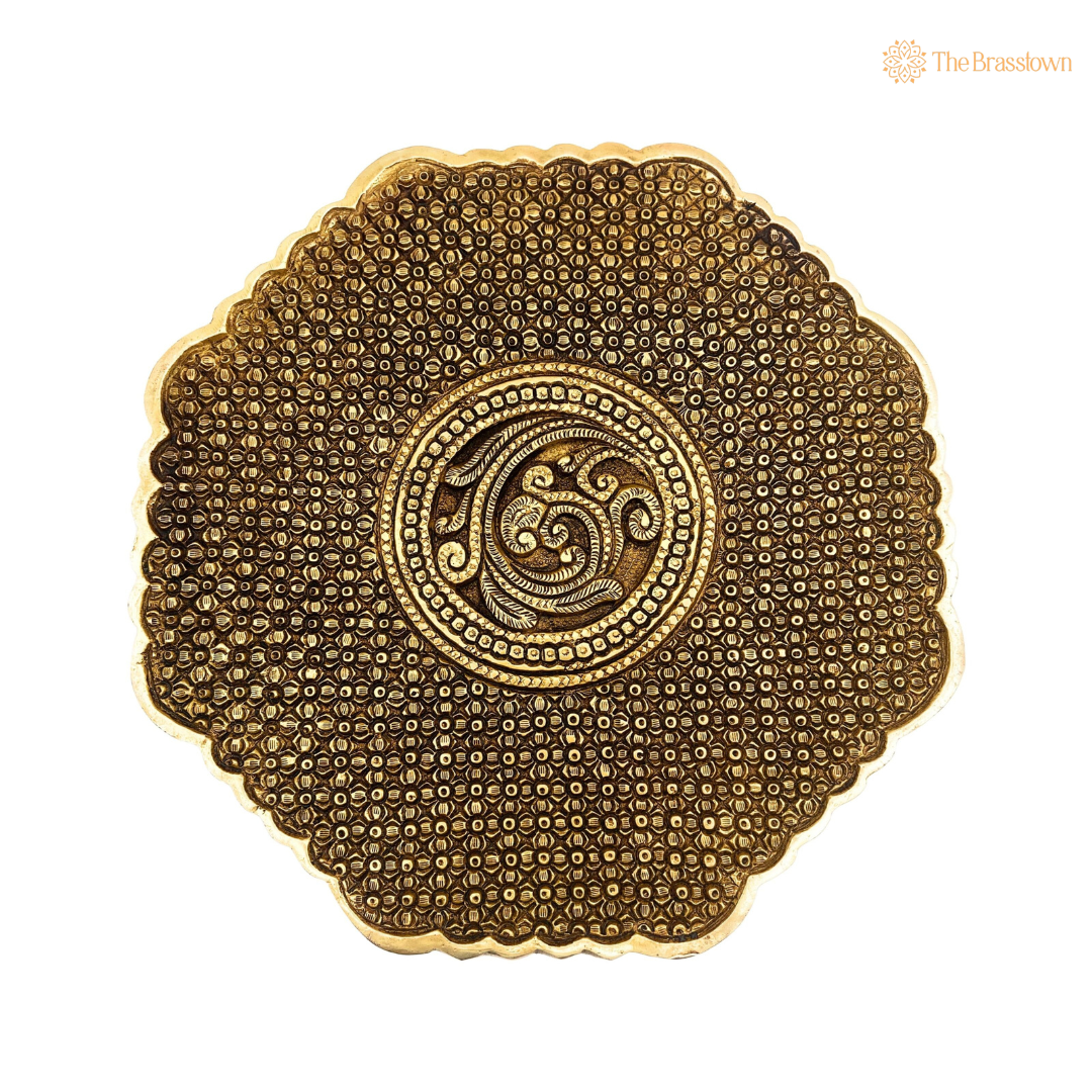 Intricately Designed Brass Pedestal – A Timeless Decorative Treasure 3.5 Inch