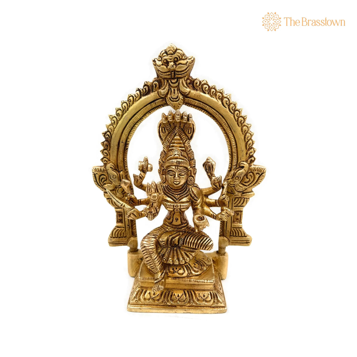 Brass Mariamman Idol – Handcrafted Mariyamma Muthu Mariamman Statue, Samayapuram Amman Vigraham for Puja, Home Mandir & Décor 7 Inch 3