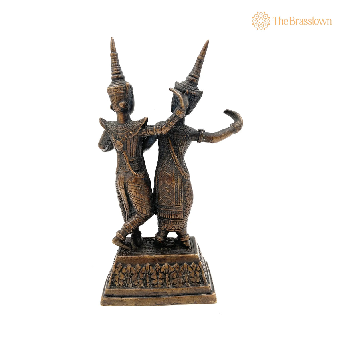 Brass Antique Decorative And Gifting Ancient Dancing Raja – Handcrafted Rani Sculptures for Home Décor & Gifting 8 Inch 4