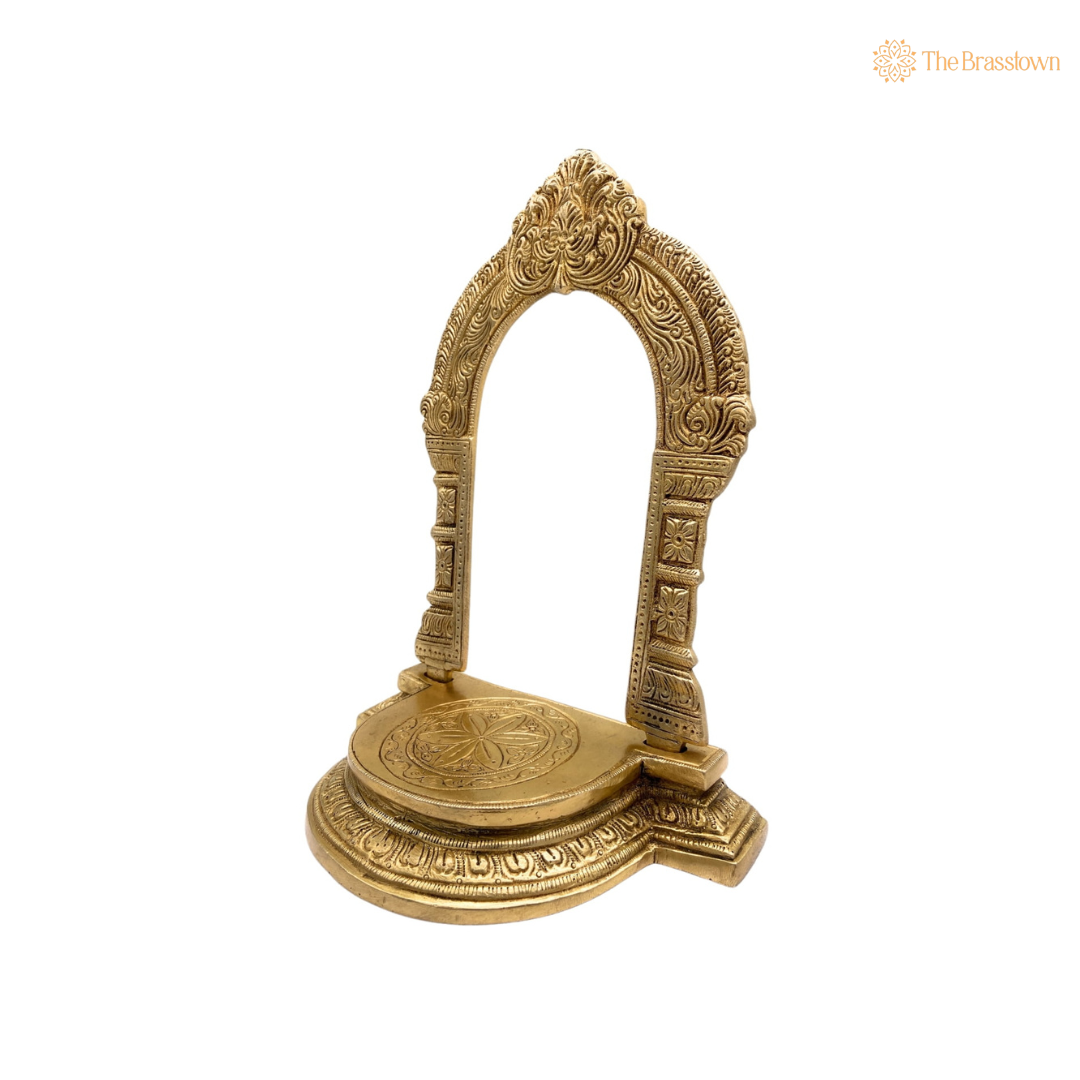 Ornate Brass Arch Frame with Curved Platform 10.5 Inch
