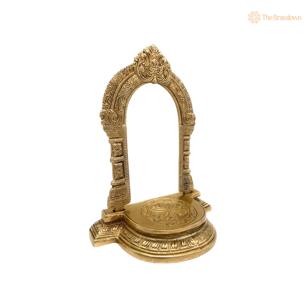 Ornate Brass Arch Frame with Curved Platform 10.5 Inch