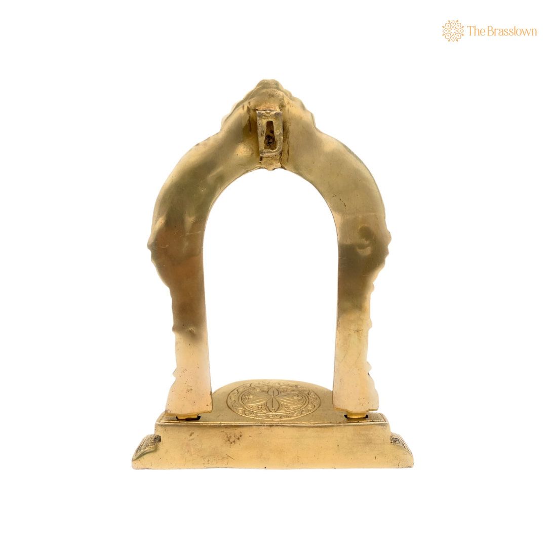 Ornate Brass Arch Frame with Curved Platform 10.5 Inch
