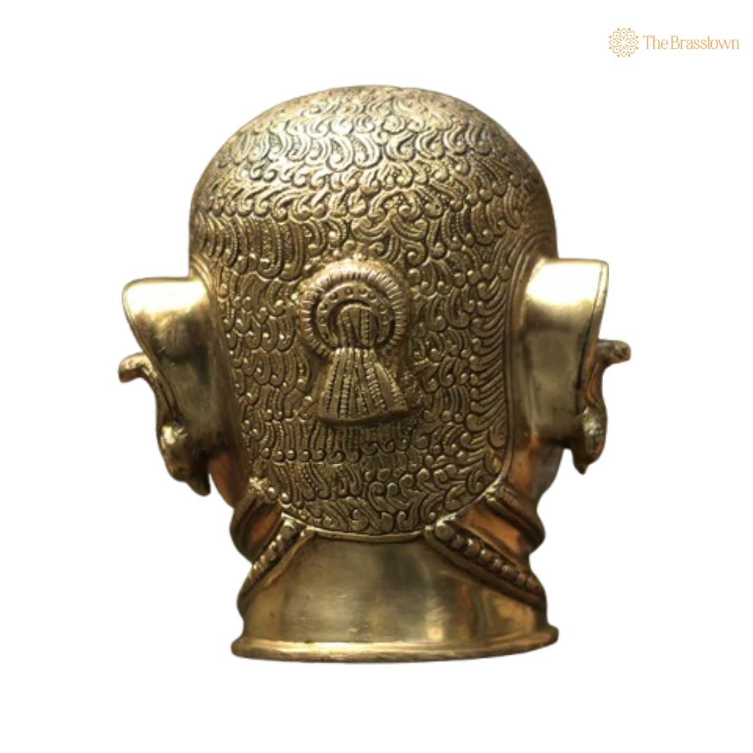 Sacred Brass Shiva Mukhlingam 6 Inch
