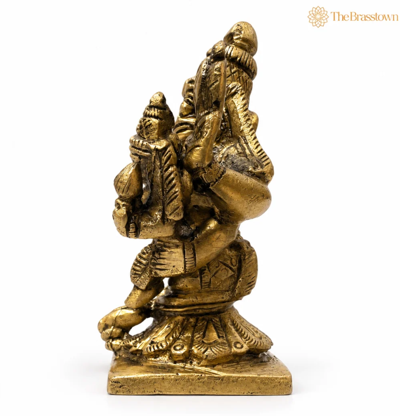 Brass Lakshmi Narasimha Idol – Traditional Narahari Swamy Murti for Pooja, Home Mandir, Spiritual Décor & Gifting 2.5 Inch