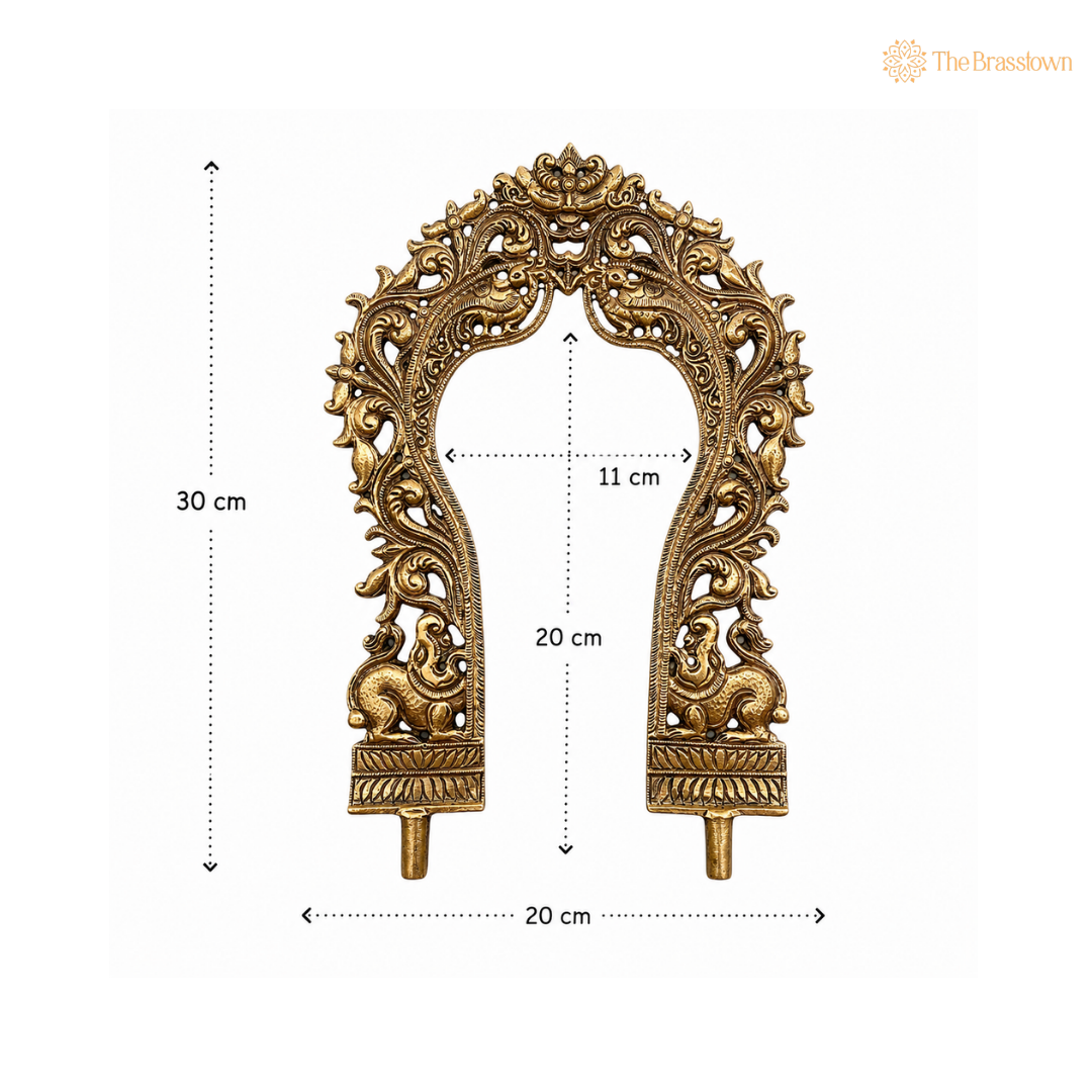 Intricately Designed Antique Brass Arch Frame 12 Inch