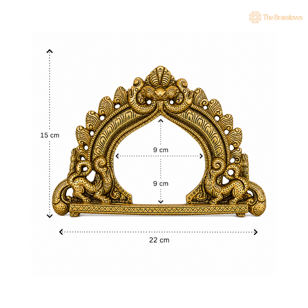 Ornate Antique Brass Arch Frame 6 Inch